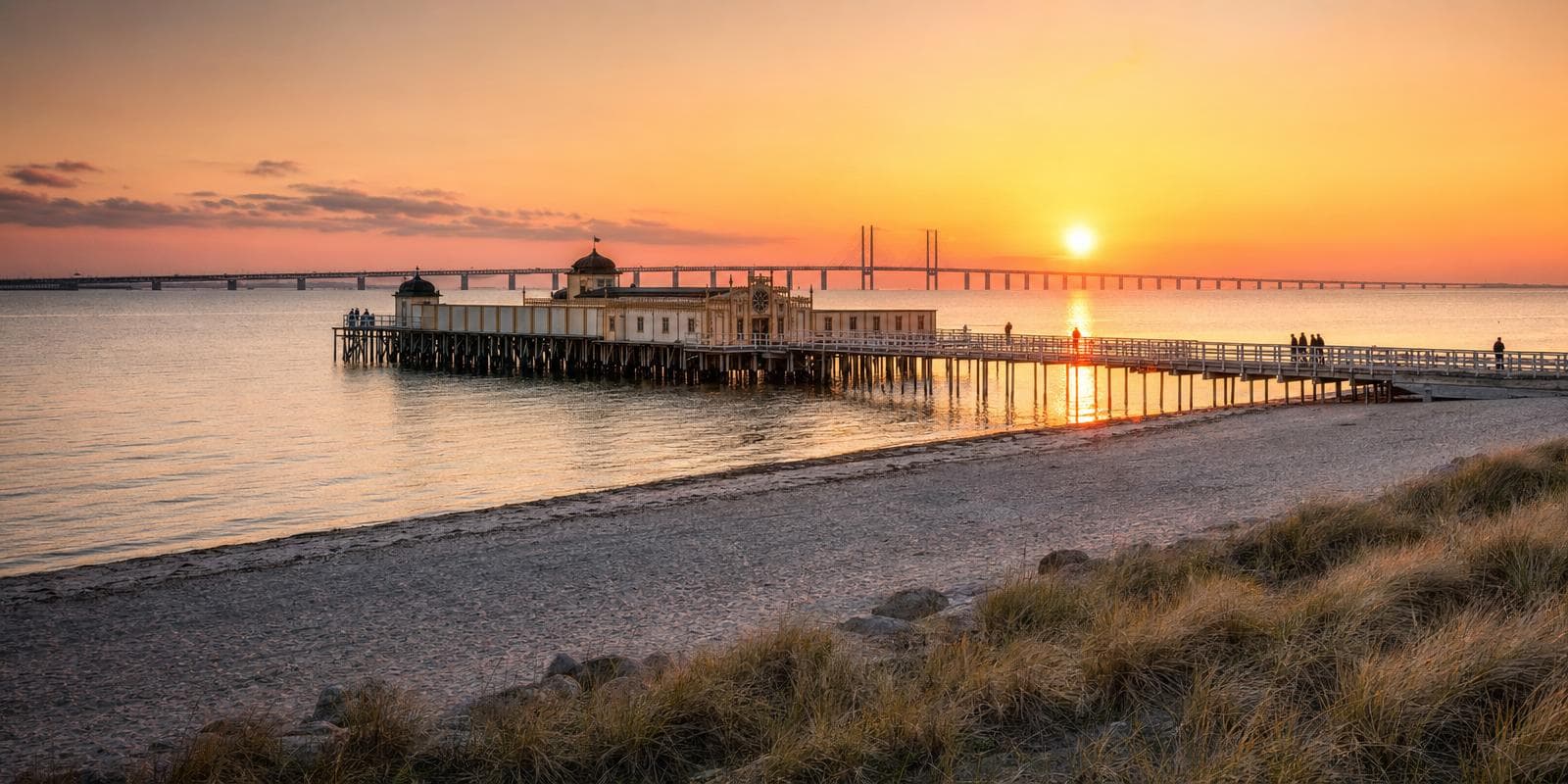 Västra Innerstaden, Malmö — Ribersborgsstranden med Kallbadhuset och Öresundsbron i bakgrunden. Hitta privatägda veterinärer och djurkliniker i Västra Innerstaden.