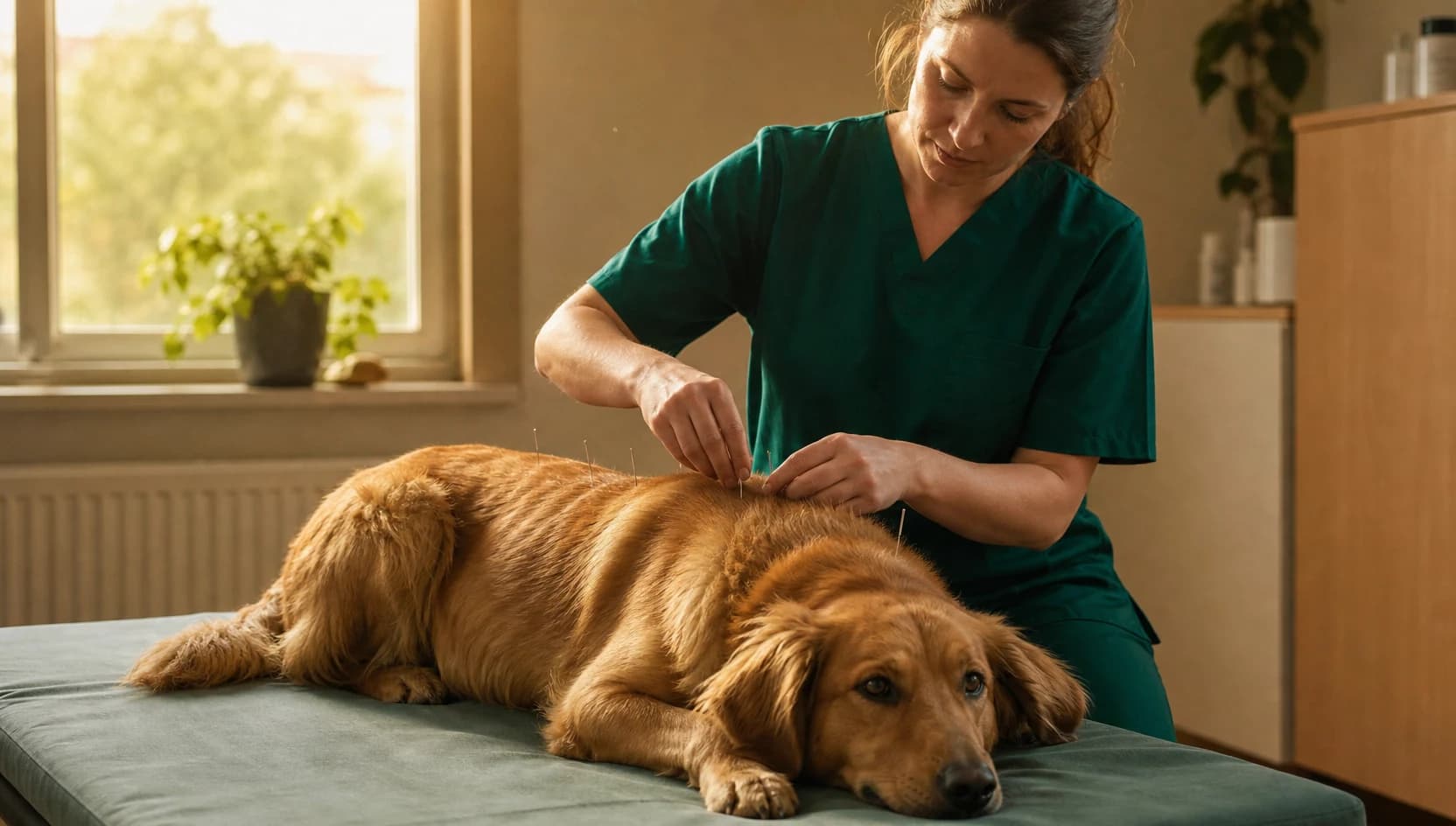 Veterinär akupunktur för hund