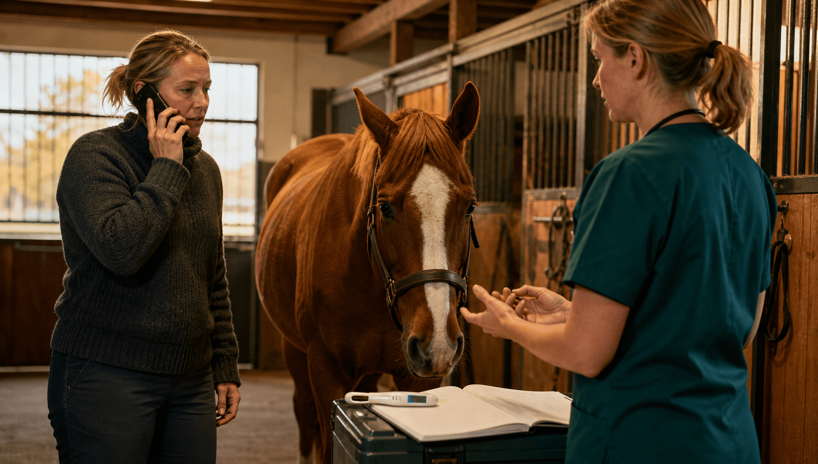 Vilka uppgifter vill jourveterinären ha om hästen? för häst