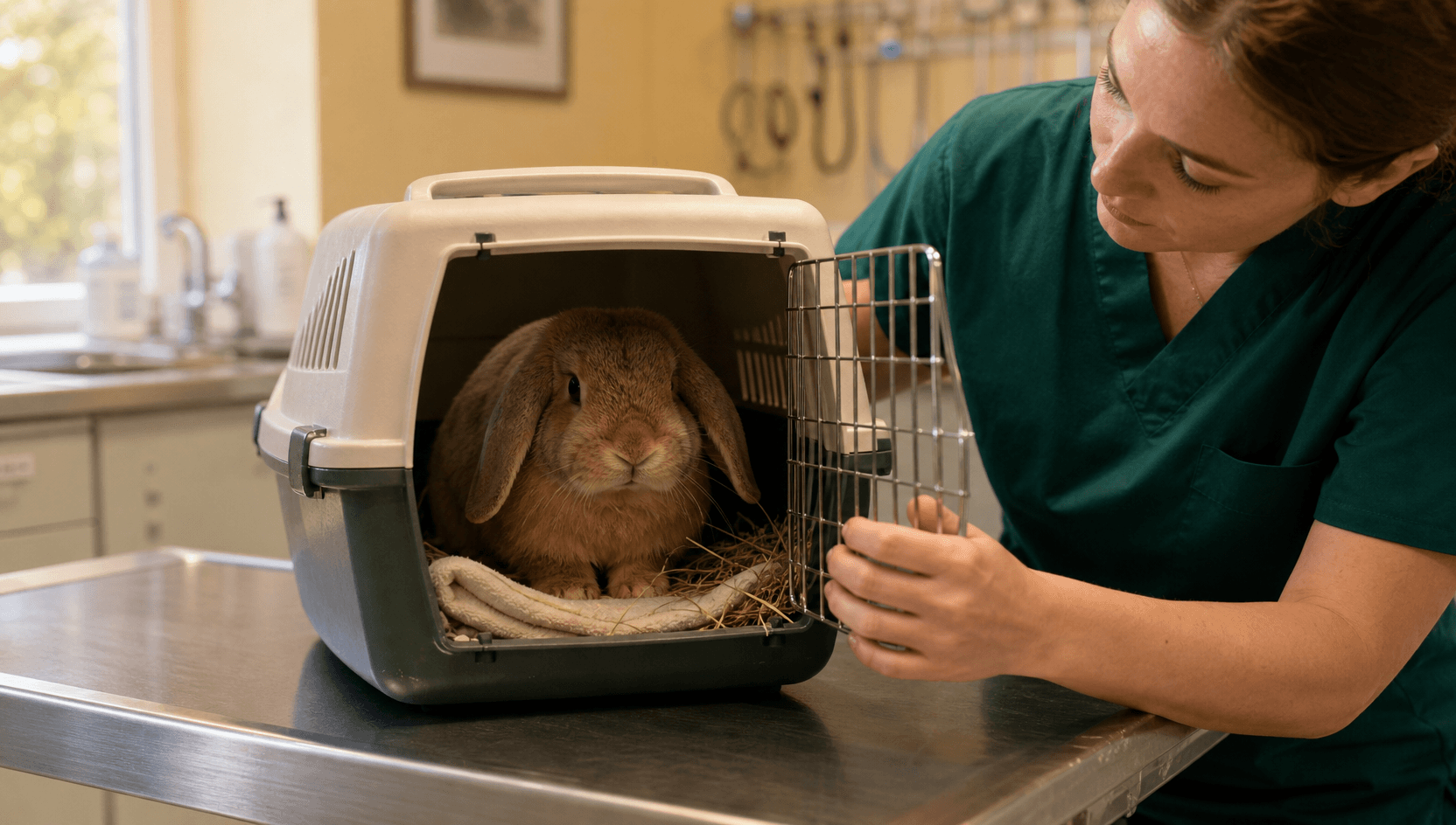 Hur transporterar du en kanin akut till veterinär? för kanin