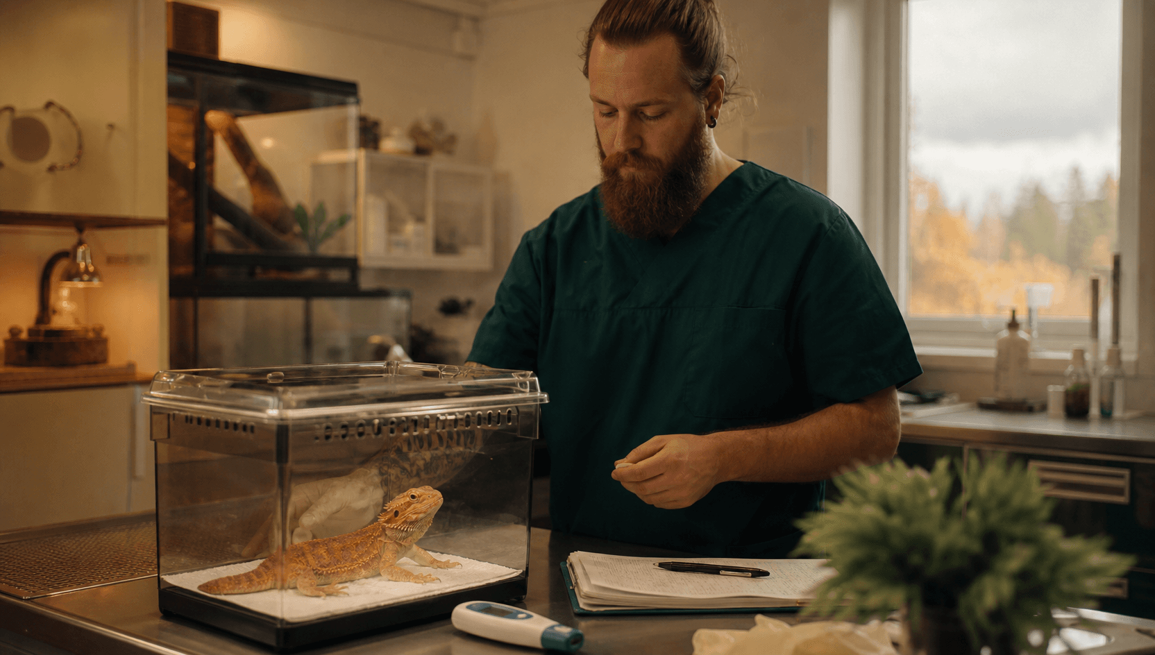 Vad ska du berätta om terrariet när du ringer? för reptil