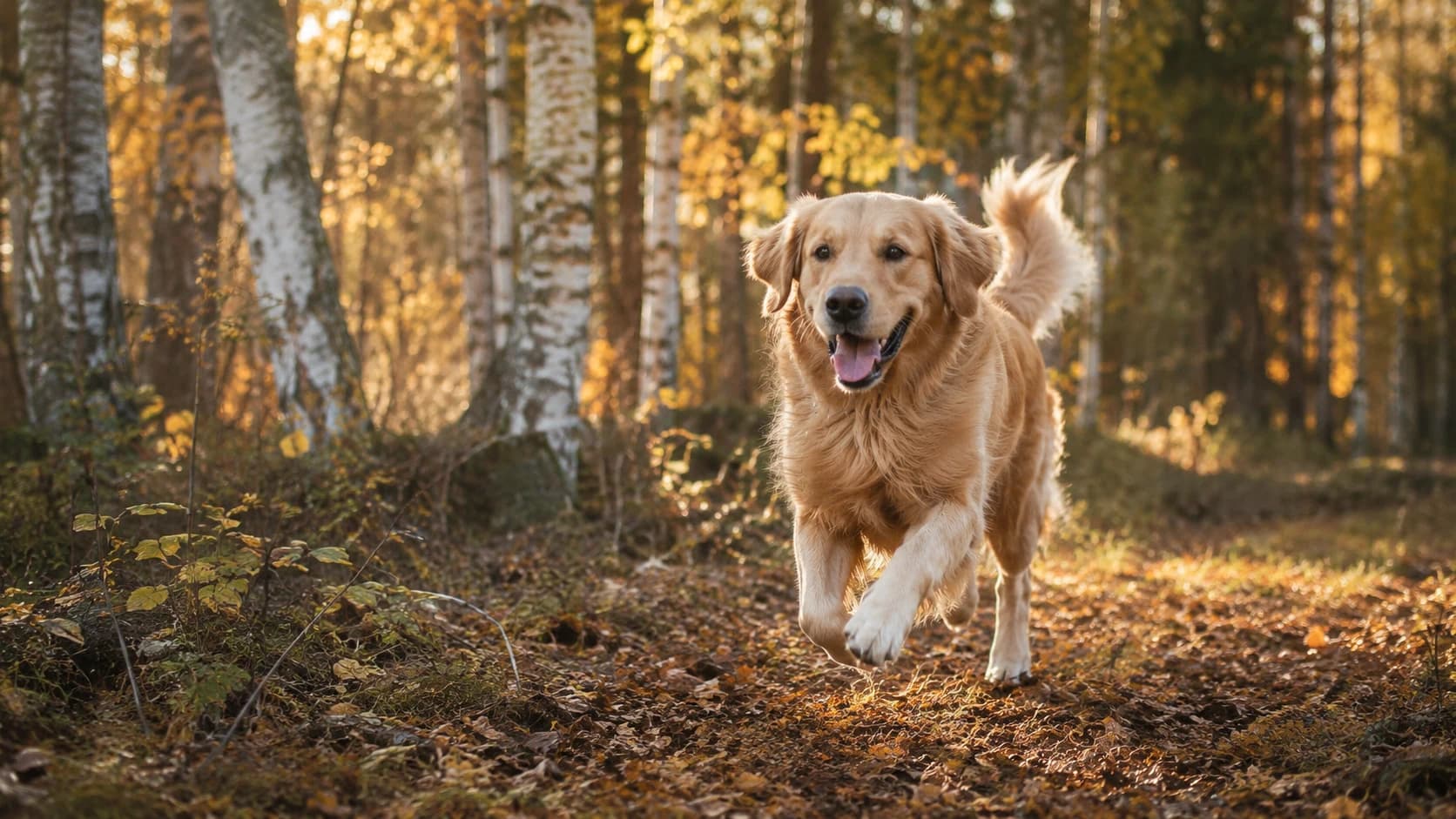 Hund rör sig utomhus efter undersökning av rörelse och leder.